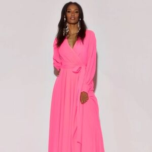 LILYPAD MAXI DRESS - NEON PINK